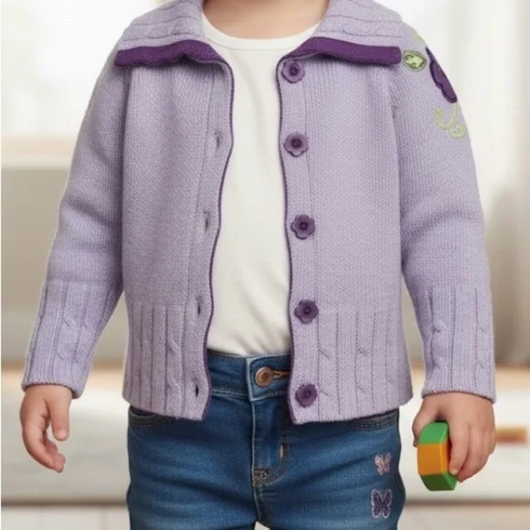 Vtg ‘80’s Toddler’s Sweater w/Floral & Vine Embroidery. Natural Fibers. XLNT - Picture 6 of 6